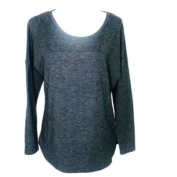 Harmony Balance Charcoal Gray Soft Exercise Athletic Long Sleeve Top - Picture 1 of 7